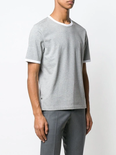 Shop Thom Browne Ringer T-shirt In Grey