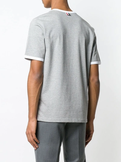 Shop Thom Browne Ringer T-shirt In Grey
