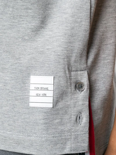 Shop Thom Browne Ringer T-shirt In Grey
