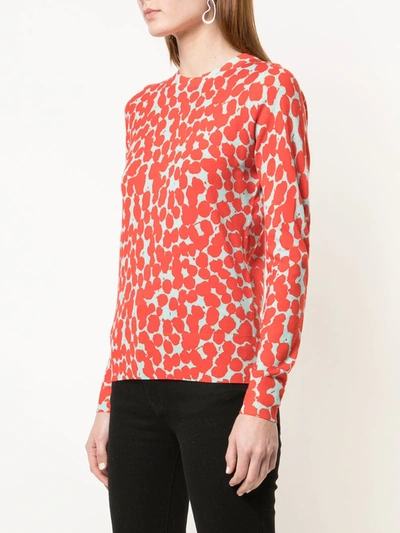 PROENZA SCHOULER PRINTED DOT MERINO CREW NECK TOP 