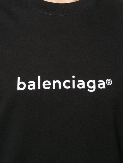 Shop Balenciaga Oversized Logo-print T-shirt In Black