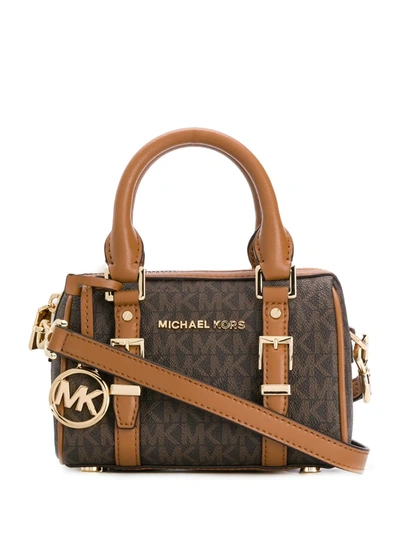 Shop Michael Michael Kors Mini Bauletto Crossbody Bag In Brown