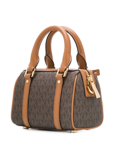 Shop Michael Michael Kors Mini Bauletto Crossbody Bag In Brown