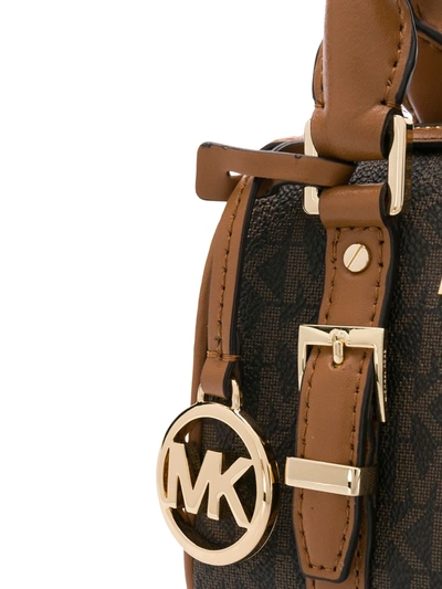 Shop Michael Michael Kors Mini Bauletto Crossbody Bag In Brown