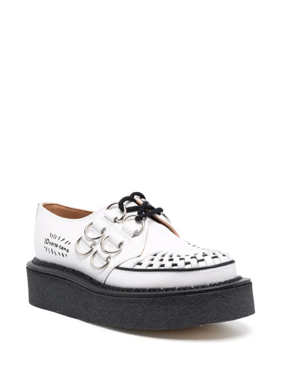 Shop George Cox X 10 Corso Como D-ring Embellished Creepers In White
