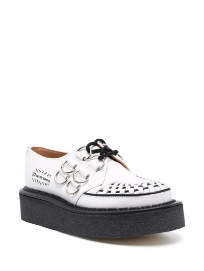 George Cox X 10 Corso Como D-ring Embellished Creepers In White