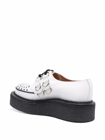 George Cox X 10 Corso Como D-ring Embellished Creepers In White