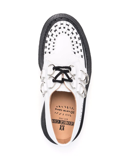 George Cox X 10 Corso Como D-ring Embellished Creepers In White