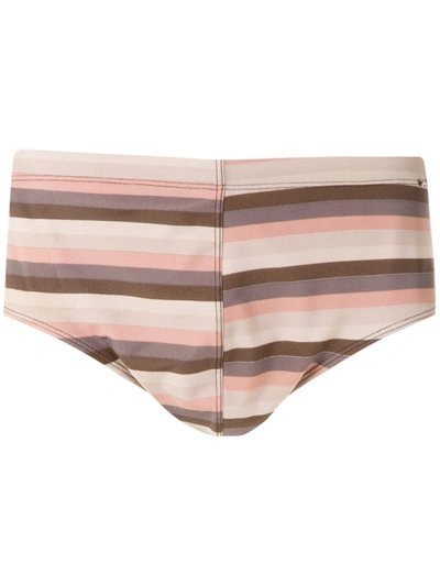 Shop Amir Slama Striped Trunks In Multicolour