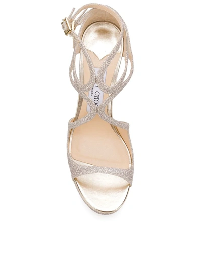 Shop Jimmy Choo Lance 100 Sandals In Metallic