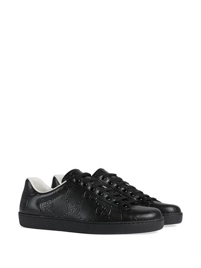 Shop Gucci Ace Web-trim Sneakers In Black
