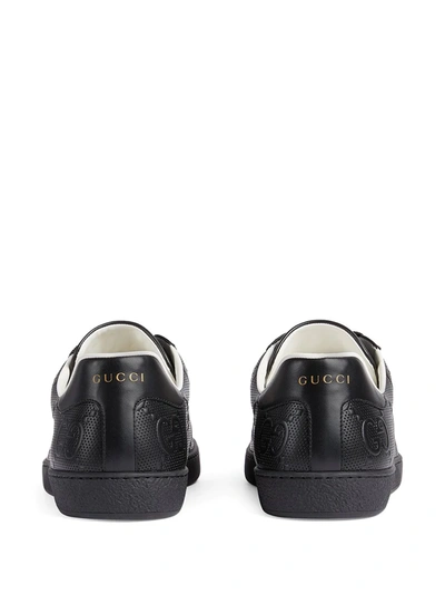 Shop Gucci Ace Monogram-embossed Sneakers In Black