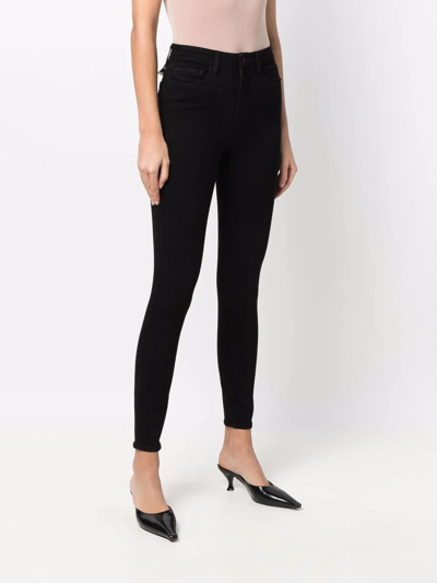 L Agence Monique Ultrahigh Waist Skinny Jeans In Schwarz