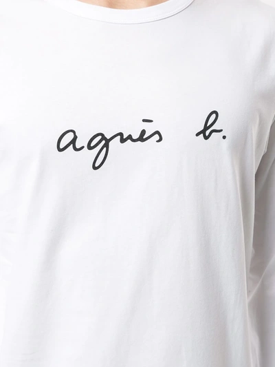 Shop Agnès B. Logo-print Cotton T-shirt In White