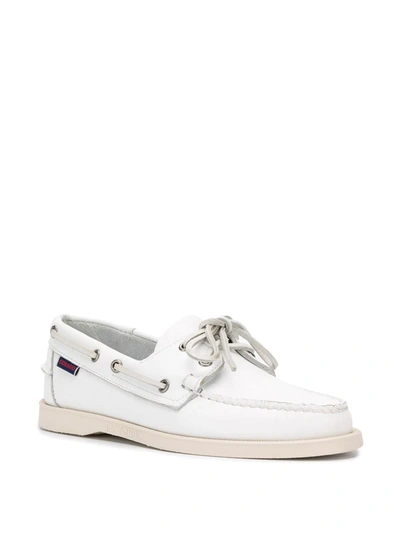 Shop Sebago Boat Shoes In White