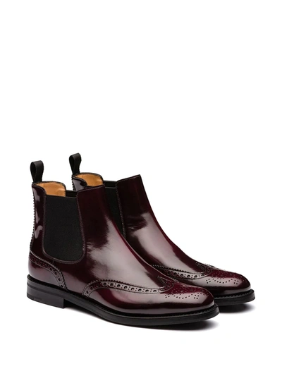 Church's Monmouth Wg Leather Ankle Boots In Red