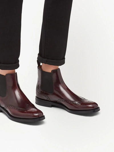 Church's Monmouth Wg Leather Ankle Boots In Red