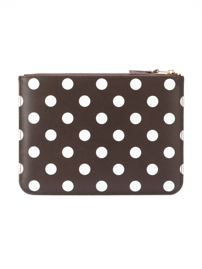 Gucci Polka Dot Print Pouch Wallet In Brown