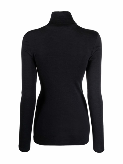 Shop Hanro Fine-knit Polo-neck Jumper In Black
