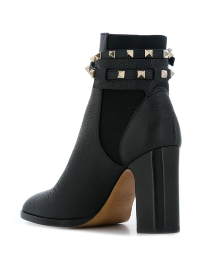 Shop Valentino Rockstud 90mm Leather Ankle Boots In Black