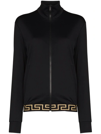 Shop Versace Greca-border Track Jacket In Black
