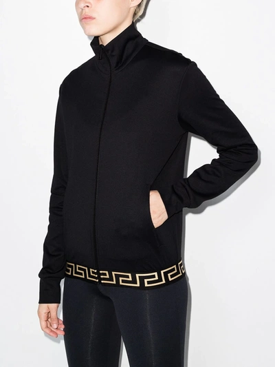 Shop Versace Greca-border Track Jacket In Black