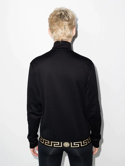 Shop Versace Greca-border Track Jacket In Black