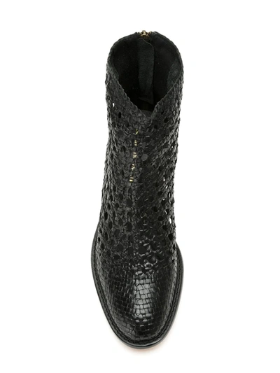 Sarah Chofakian Teca Leather Boots In Black