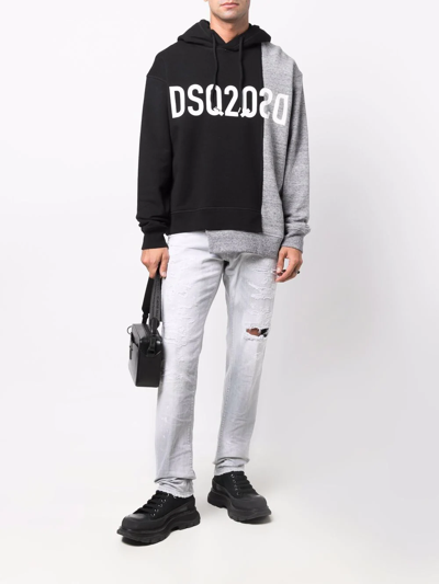 Dsquared2 Mid-rise Distressed Jeans In Grey