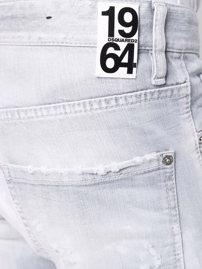 Shop Dsquared2 Mid-rise Distressed Jeans In Grey