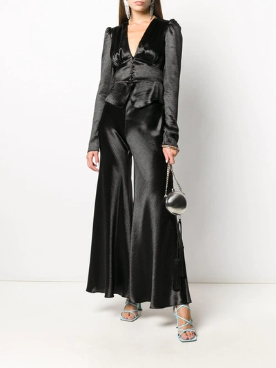 Philosophy Di Lorenzo Serafini Wide Bell-flare Trousers In Black