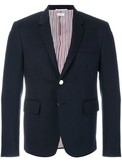 Shop Thom Browne Single-breasted Blazer In Blue