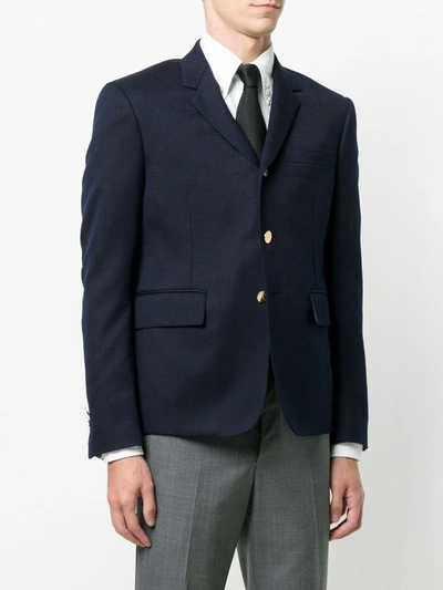 Shop Thom Browne Single-breasted Blazer In Blue