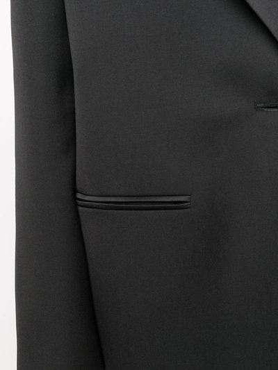 Shop Magda Butrym Satin Lapel Blazer In Black