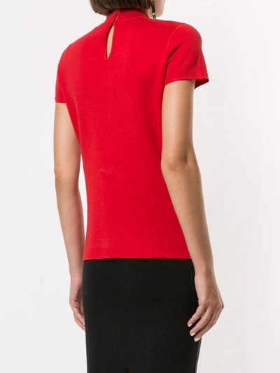 Shop Shanghai Tang Knitted Qipao Top In Red