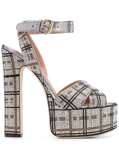 Shop Marco De Vincenzo Crystal-embellished Platform Sandals In Silver