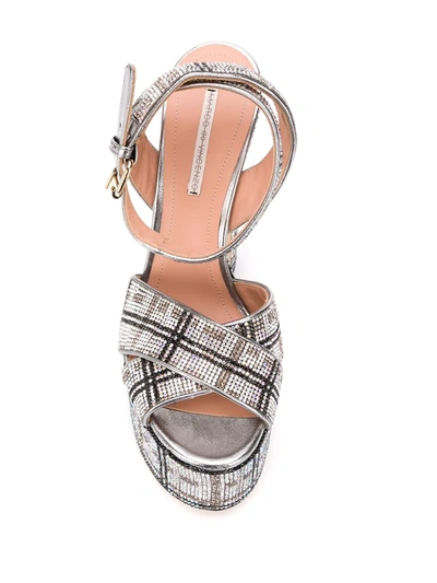 Shop Marco De Vincenzo Crystal-embellished Platform Sandals In Silver