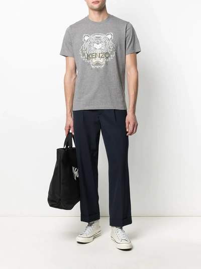 Shop Kenzo Tiger Motif T-shirt In Grey