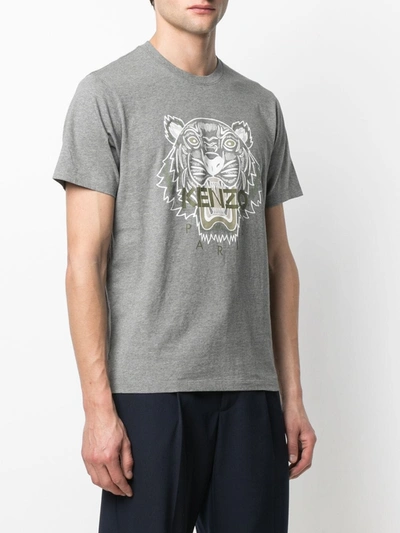 Shop Kenzo Tiger Motif T-shirt In Grey