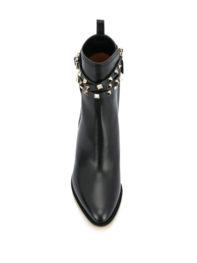 Shop Valentino Rockstud Wedge Boots In Black