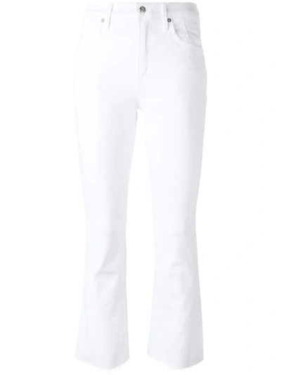 Shop Citizens Of Humanity Cropped Kick Flare Trousers In White
