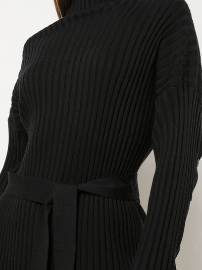 Shop Proenza Schouler Ribbed High-neck Fitted Dress In Black