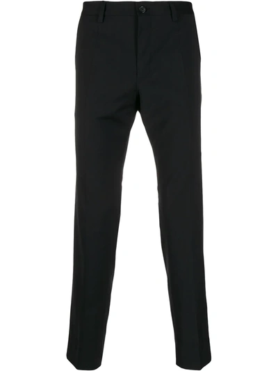 Shop Dolce & Gabbana Slim-fit Chino Trousers In Black