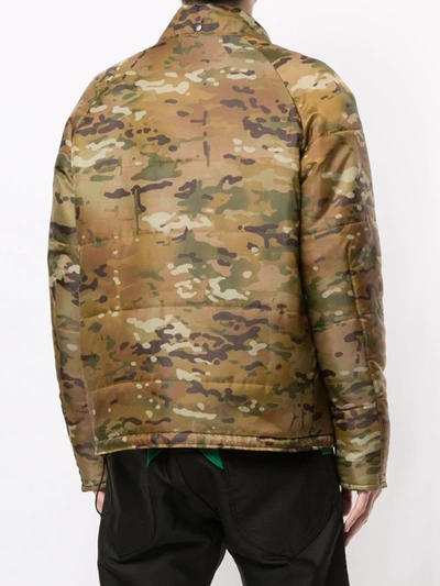 Shop Junya Watanabe Camouflage Print Jacket In Brown