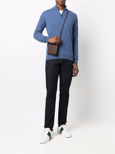 Canali Pressed-crease Trousers In Blau