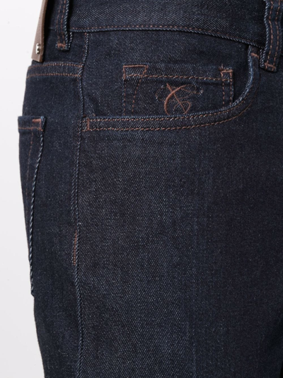 Canali Pressed-crease Trousers In Blau