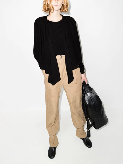 Shop Lemaire Layered Fine-knit Cardigan In Schwarz