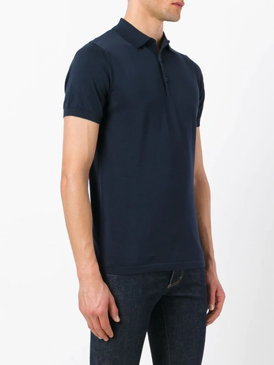 Aspesi Buttoned Short-sleeved Polo Shirt In Blue