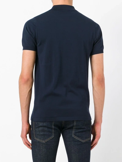 Aspesi Buttoned Short-sleeved Polo Shirt In Blue