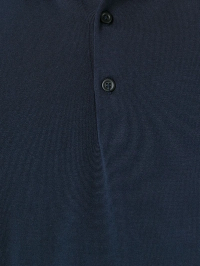 Aspesi Buttoned Short-sleeved Polo Shirt In Blue